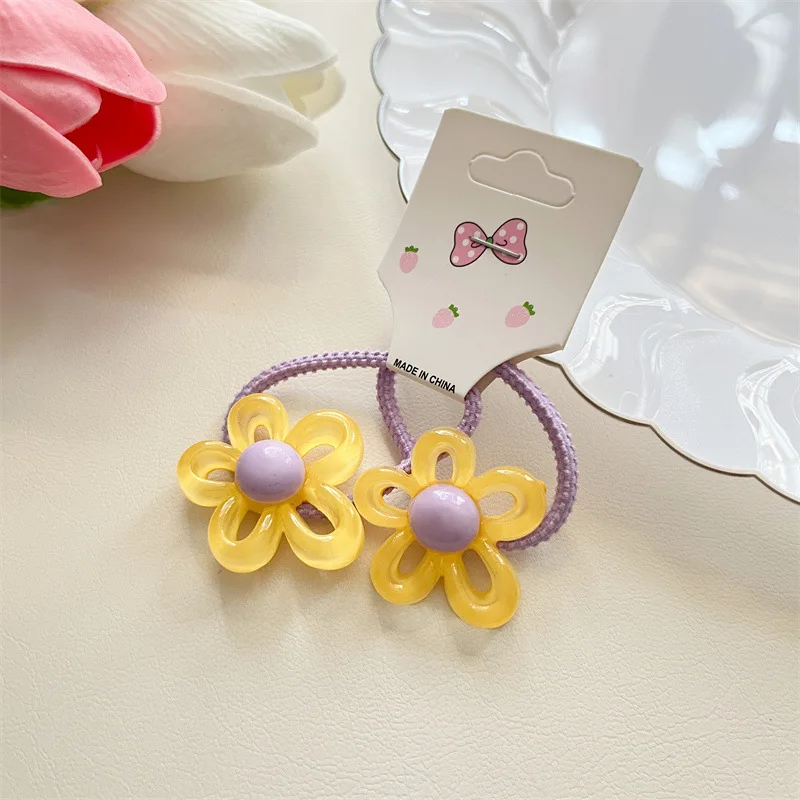 Small flower rubber bands for kids cute not hurt hair baby headband for little girls hair accessories