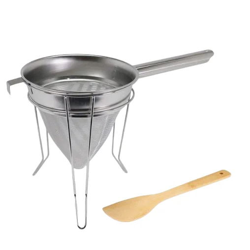 Medium Fine Mesh Strainer Stainless Steel Kitchen Food Sieve with Sturdy Riveted Handle Multifunctional Strainer
