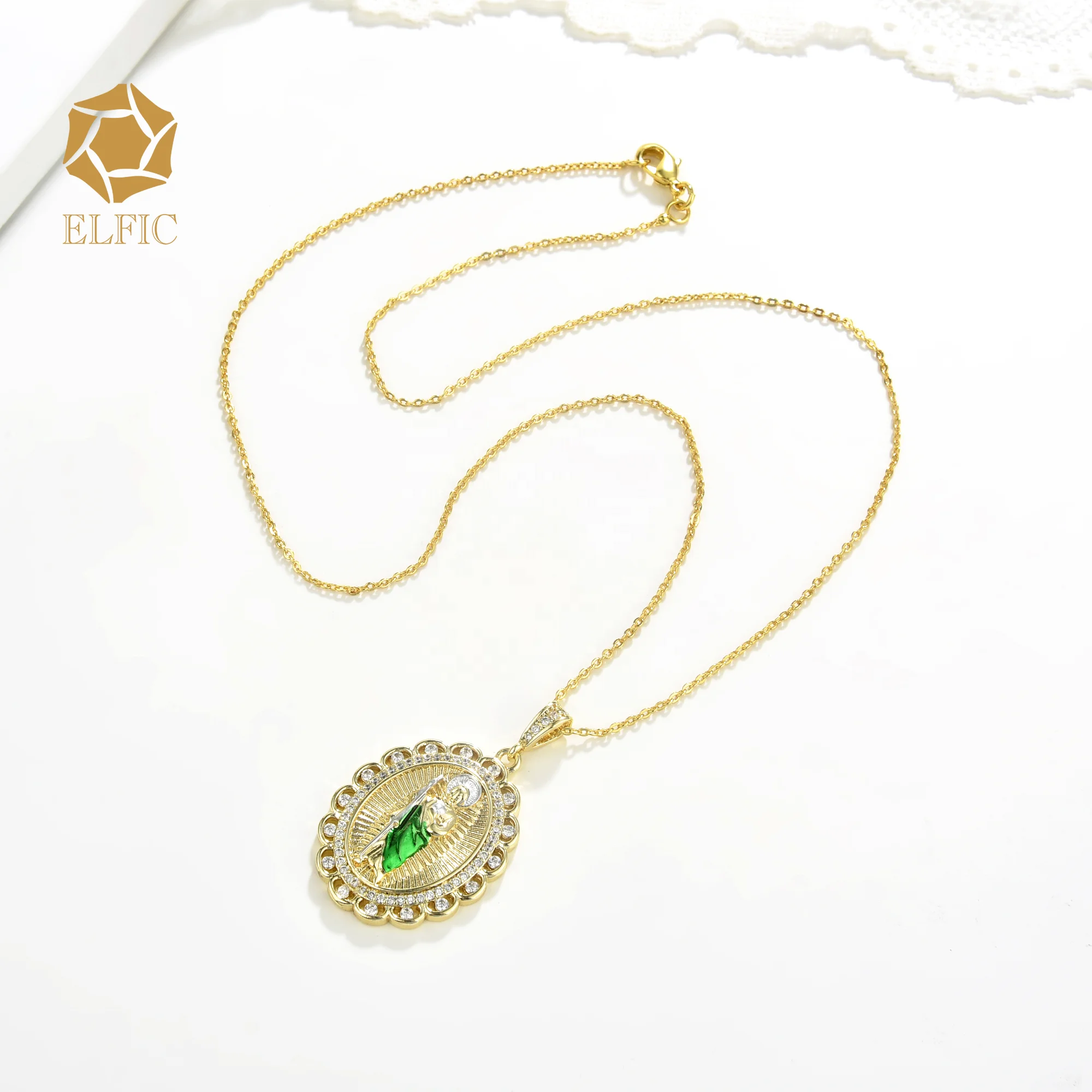 Elfic fashion jewelry wholesale 18k gold jewelry for women religious charms new bracelet san judas pendant