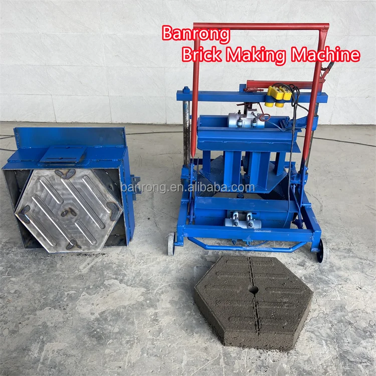 Household Bestseller BR2-45 Middle Mobile Concrete Hollow Block Brick Making Machine/Manual Diesel Brick Making Machine