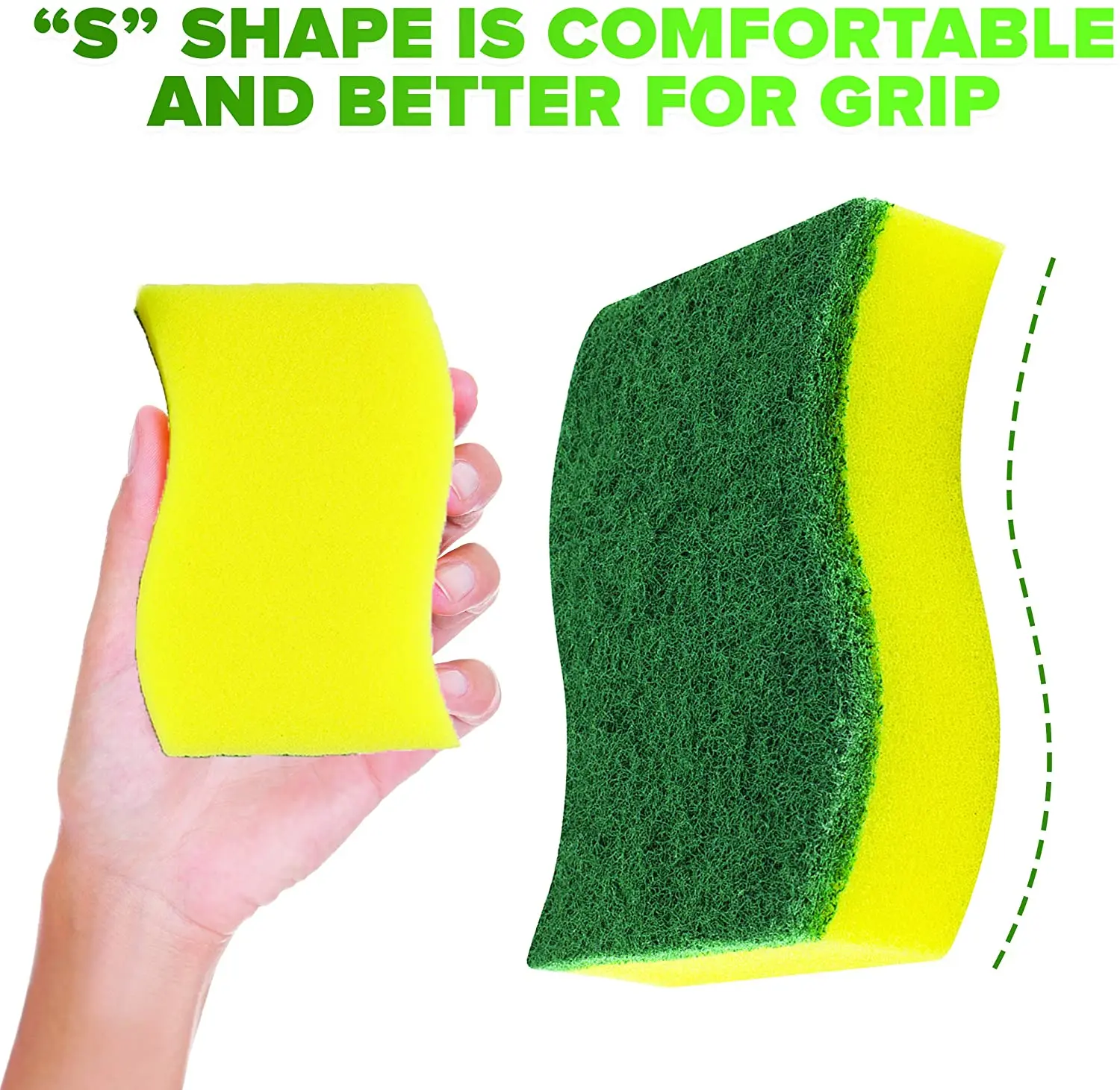 
Heavy Duty Scrub Sponges by SCRUBIT Kitchen Dish, Sink and Bathroom Cleaning Scrubber Sponge - with Non-Scratch Scouring Pad 