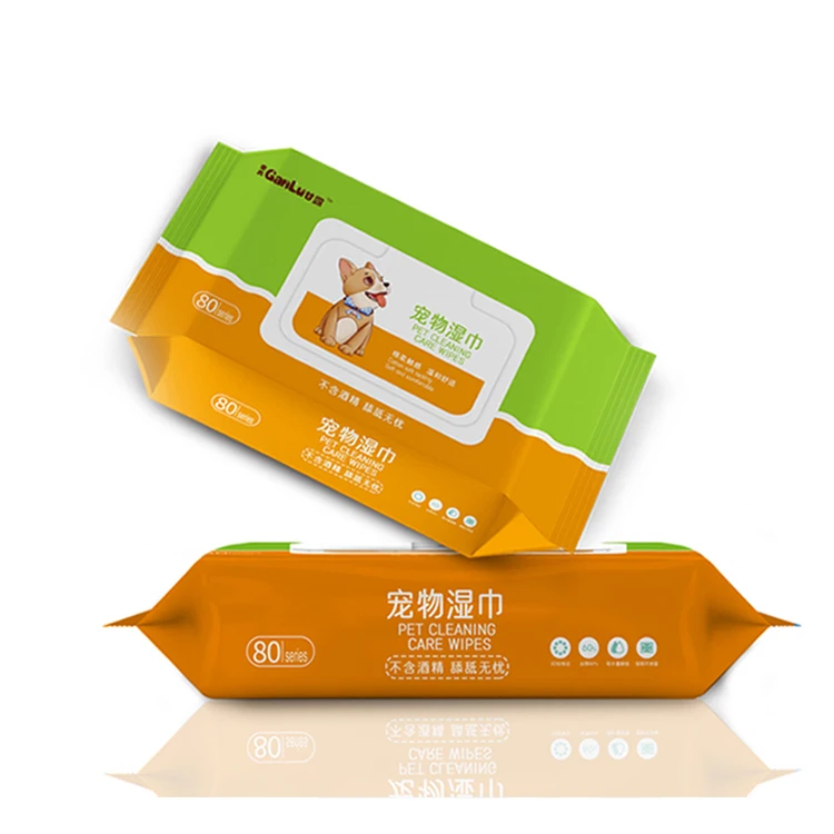 Biodegradable Soft Safe Eco Friendly Cleaning Pets Grooming Wet Wipes Pet Product 10000 Bags Non-woven Custom Request BST Care