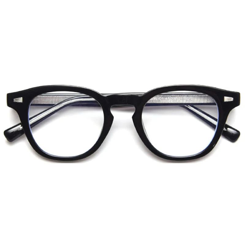 Retro Classic Super Light Myopia Glasses TR Round Optical Frames Women Quality Rivet Eyeglasses Frames Flat Lens
