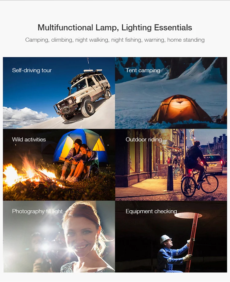 usb portable outdoor led camping light with magnet,waterproof rechargeable led torch work flashlights camping light lantern