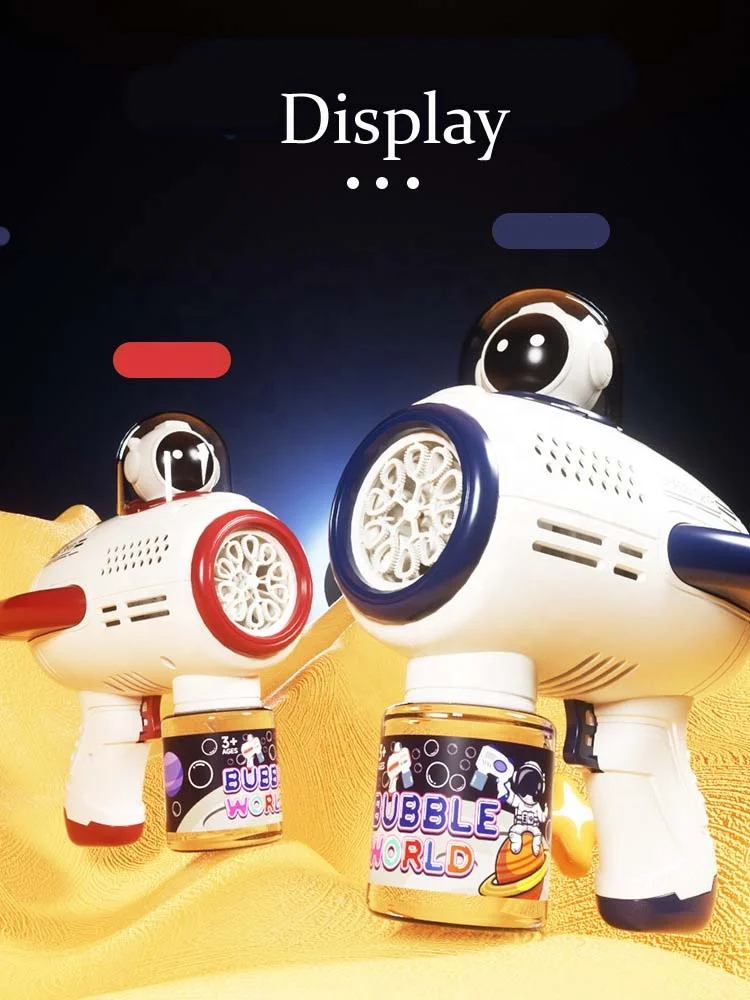 Bubble Machine Automatic Gatling Handheld Bubble Gun For Space Astronaut Theme Children Birthday Gift Toy