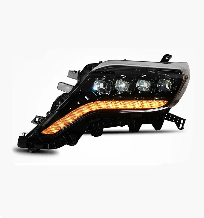  Полный светодиодный налобный фонарь для Toyota Prado 2014-2016 FJ150 DRL аксессуары дальнего и ближнего