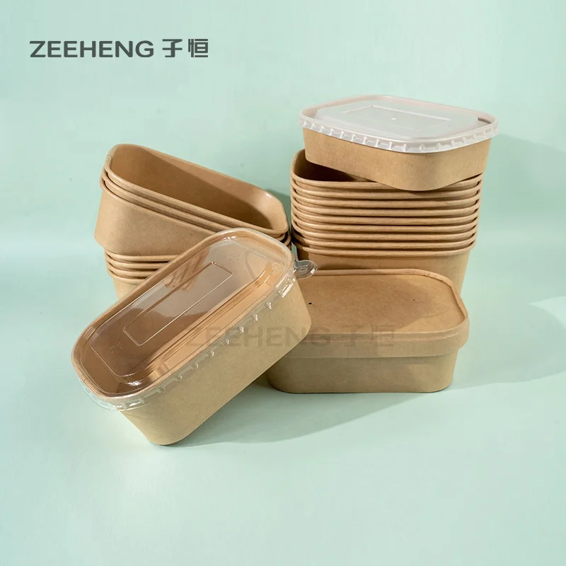 Одноразовые пищевые Высококачественные Пищевые контейнеры из коричневой бумаги от производителя