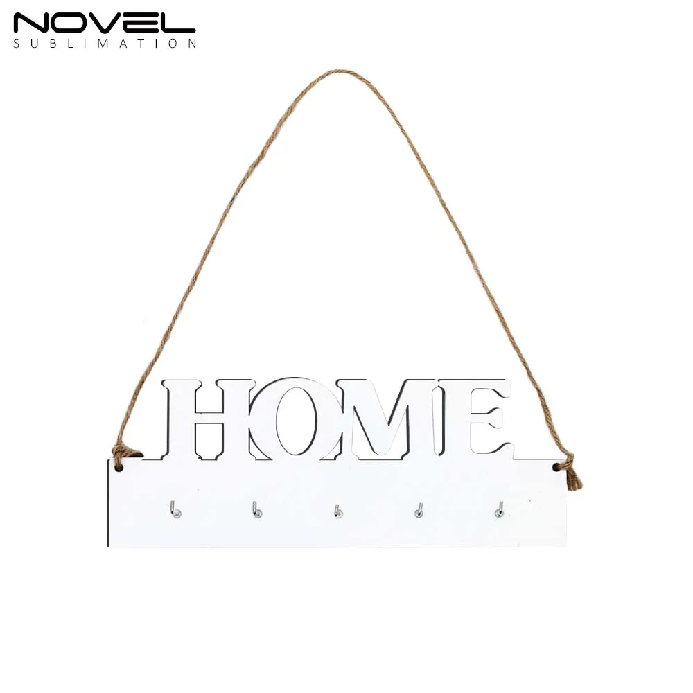 Custom Blank Sublimation MDF Love Key Hook Heat Transfer Diy Home Life Decorative Hanging Door Hook Plate Wood Board