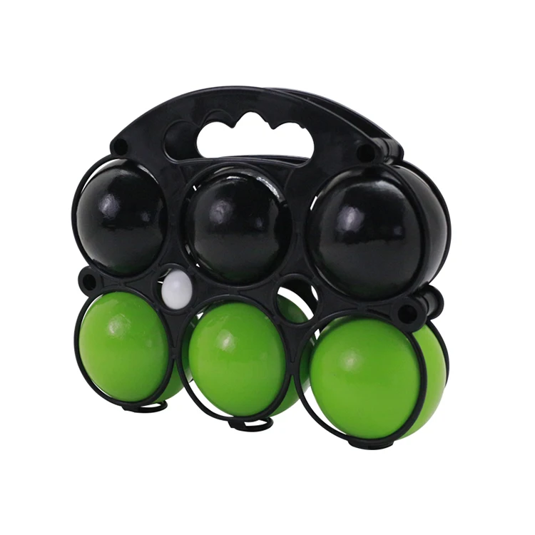 Portable Indoor Outdoor Wooden Boules Set of 6 Solid Ball Bocce Petanque Balls With Carry Case