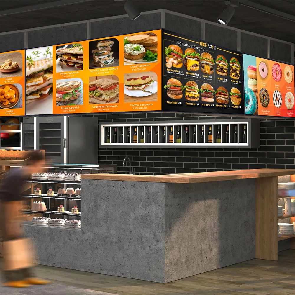 Подвесной настенный Hd экран Digital Signage доска меню ЖК-дисплей рекламы для ресторана кафе