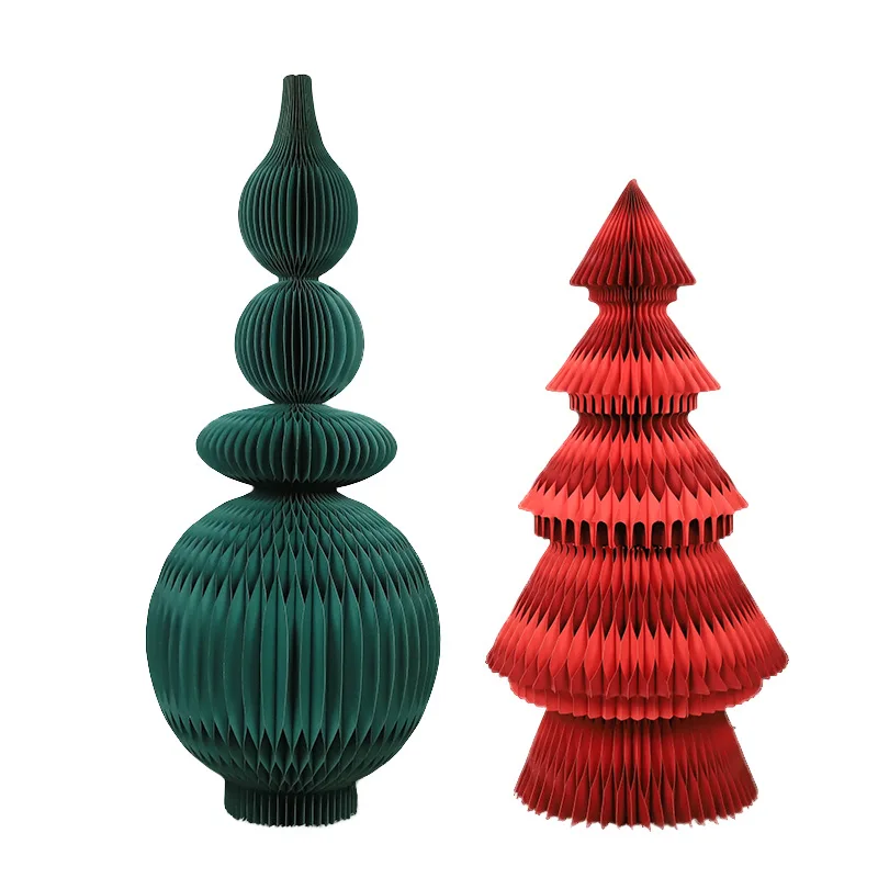 Honeycomb paper Christmas Tree Christmas Day  large thick paper natural white folded tree