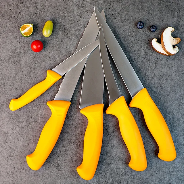 Eco-effective german din 14116 stainless steel Blade and ABS handle kitchen knives set