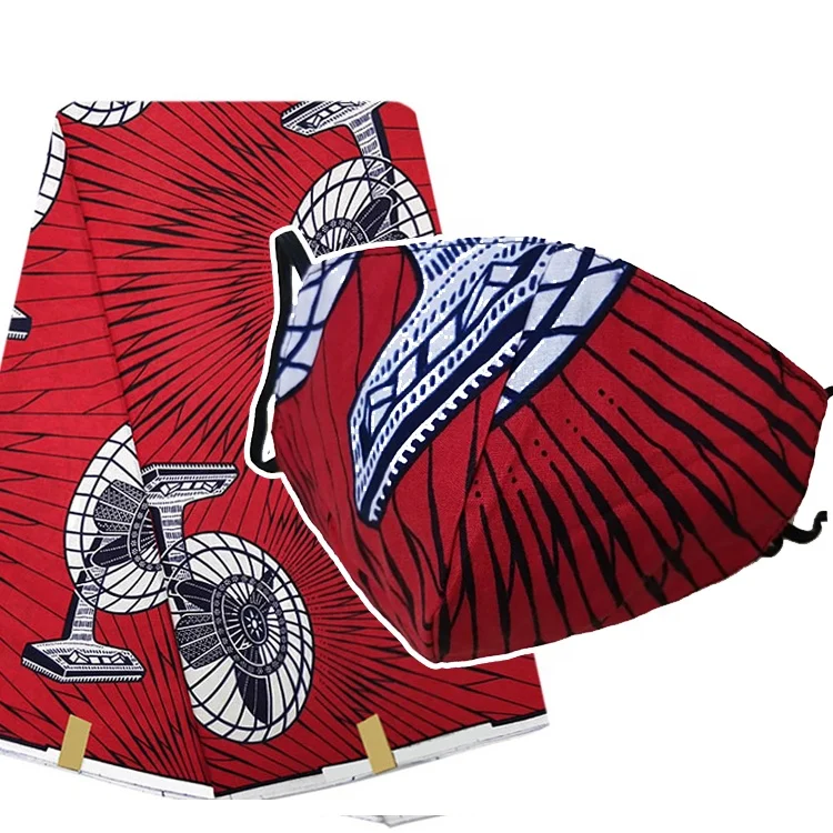 African wax print fabric make mas k ankara mas-k 100% cotton fabric face for m ask