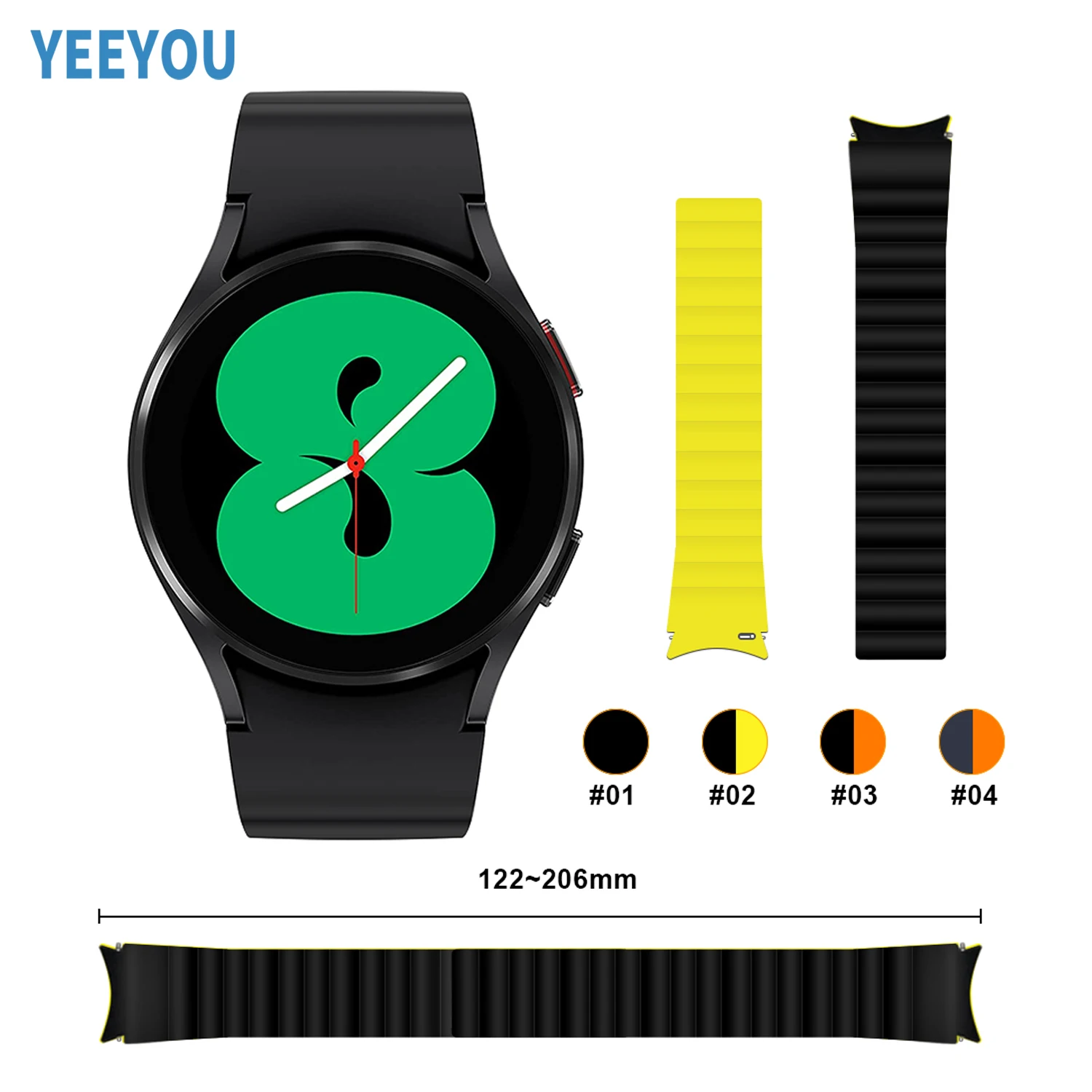 Silicone Watch Band Strap For Samsung Galaxy Watch 4 Classic Fashion Rubber Magnetic Wristband Bracelet