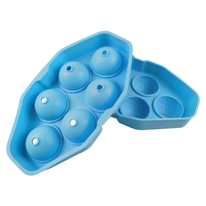 6 holes Ice Moulds for Freezer Baby Food Water Cocktail plastic silicone Ice Cube Tray molds