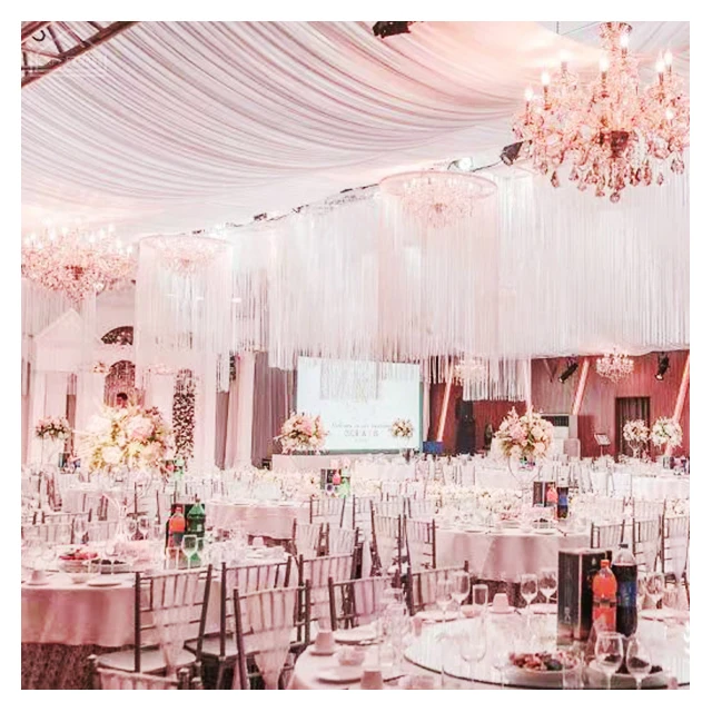 Роскошный шатер события палатки с подкладкой и люстры 850 г/квадратный метр ткань ПВХ (плотные) 650 (половина плотные) 100 км/час