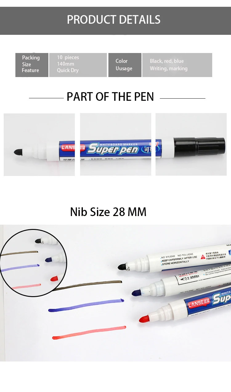 High quality  logo custom best magnetic ink 500ml whiteboard marker pen set