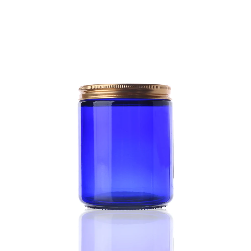 Glass Bottle Custom Color 8oz 250ml Straight Sided Luxury Empty Glass Candle Jar With Lids For Glass Candle Packaging