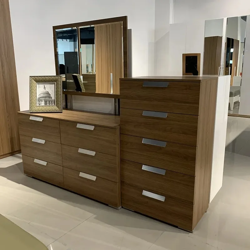 NOVA Queen Size Melamine Bedroom Set Furniture Recamara Matrimonial Modern Hotel King Size Bed Wooden Complete Adulte Beds