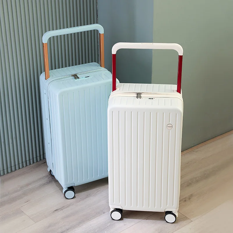 Abs PC unbreakable Luggage wide trolley Suitcase 20 24 26inch with strong trolley without handle