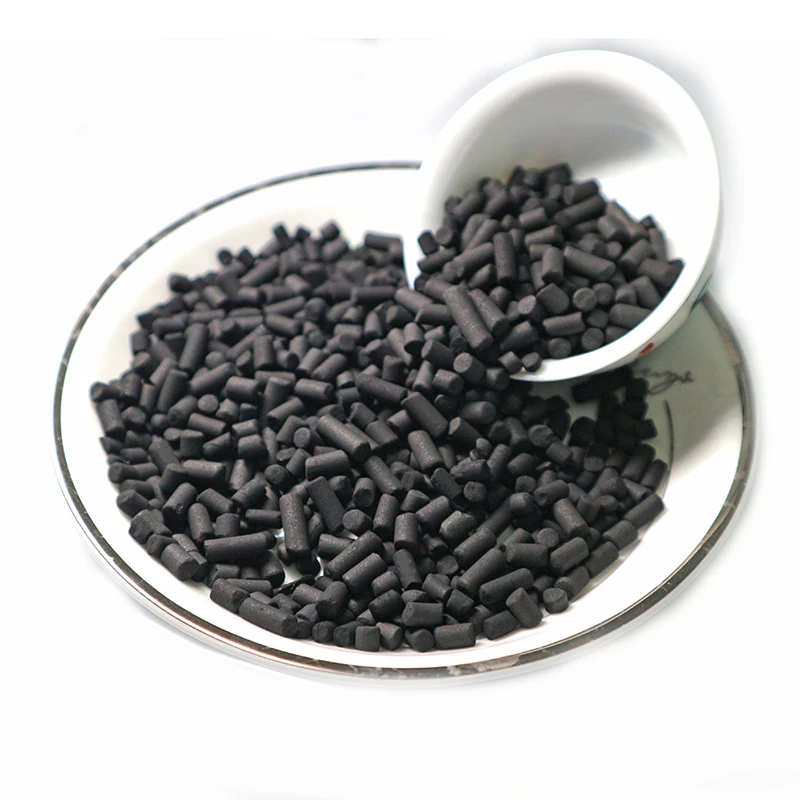 2021 высокое качество объемное Содержание золы 15% максимум на основе угля колонна 4 мм Обесцвечивающий активный уголь