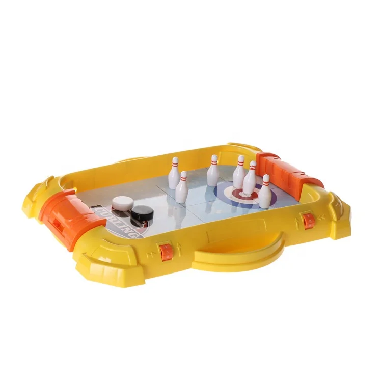 2 In 1 Mini Bowling Toys Air Hockey Board Game for Kids Sling Puck Game