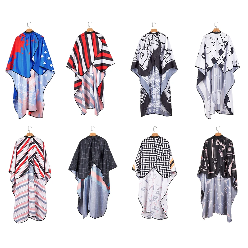 custom logo Hairdressing Salon  Anti-static resistant Waterproof Polyester Hairdressing barber hair cutting sheet apron