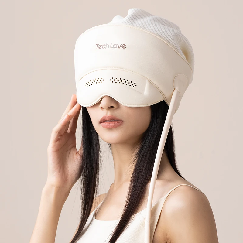 Tech Love Relieve Stress Intelligent Vibrating Electric Smart Head Eye Care Massager Heat Compression Eye Massager Equipment