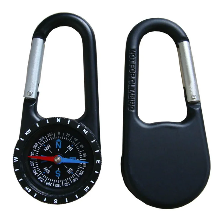 New Zinc Alloy Carabiner Compass Outdoor keychain compass climbing hiking