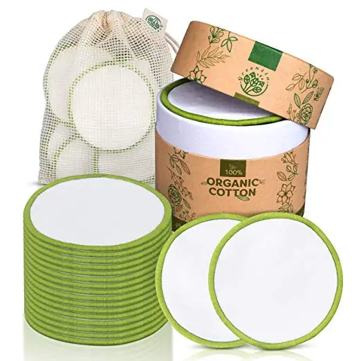 
Factory Oem Natural Organic Bamboo Cotton Microfiber Face Cleansing Makeup Pad Eco Friendly Remover Reusable Makeup Pads Set 