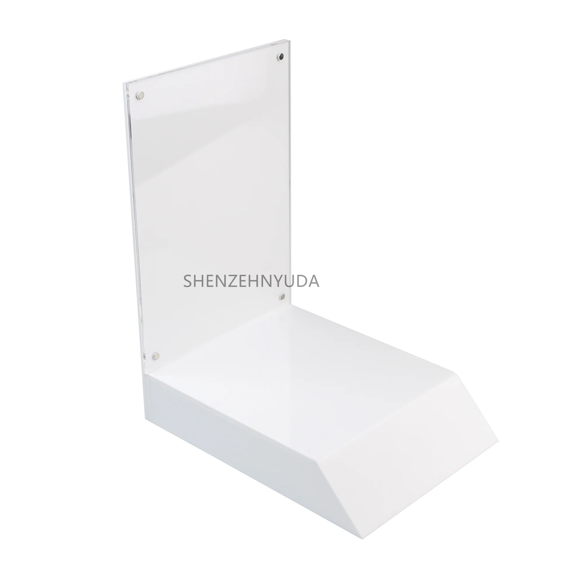 A5 Magnetic Pocket Perfume Bottle Retail Display Counter Top Cosmetic Fragrance Display White Acrylic Perfume Display Stand