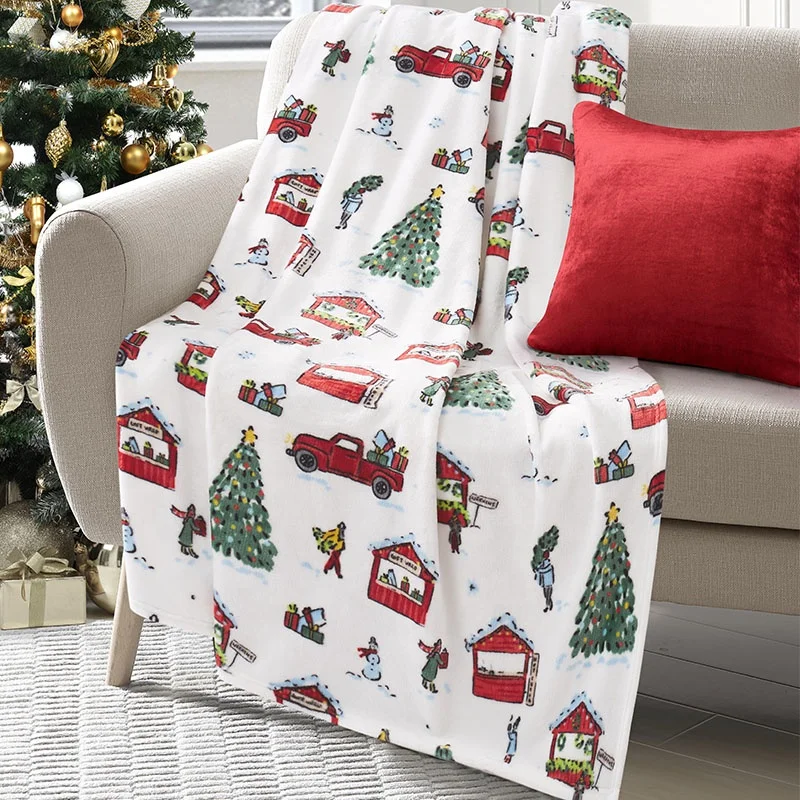 Одеяло, толстая стиральная машина, празднование, флисовое рождественское одеяло