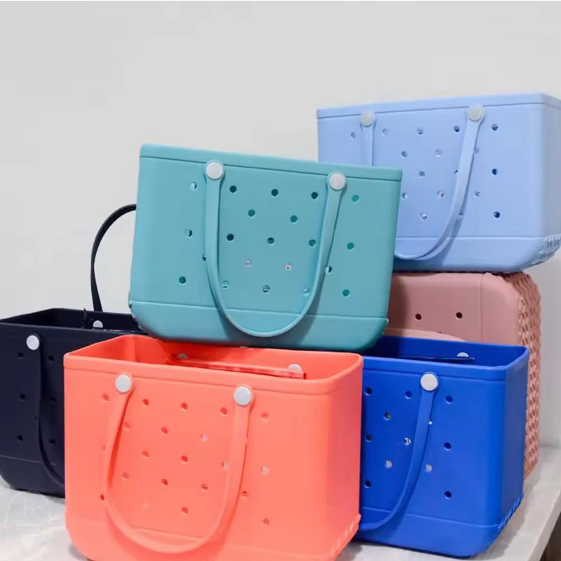 EVA Beach Bag Rubber Waterproof Travel Tote Bag for Women Washable Tote Bag Handbag For Sports Beach Market Pool