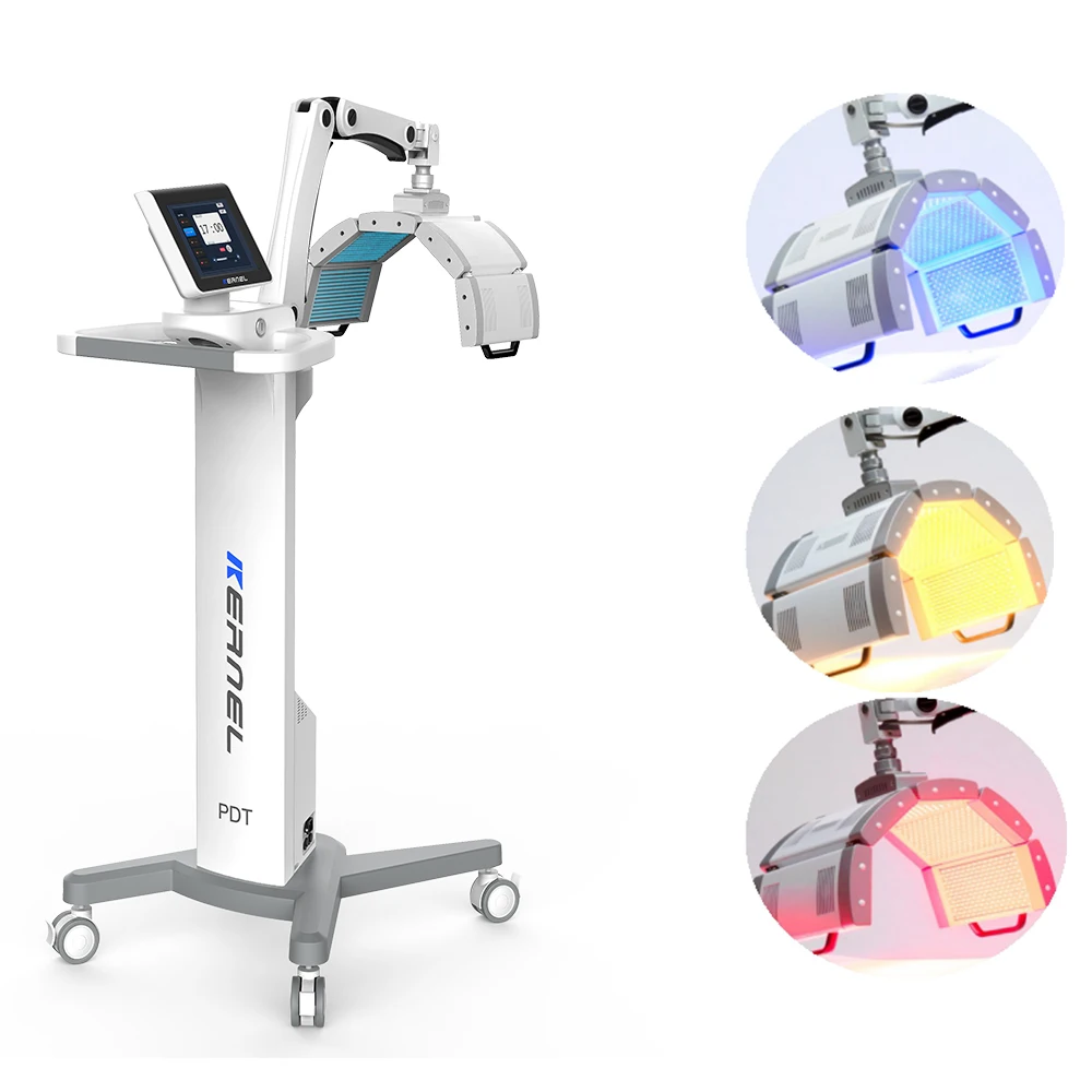 LED Light Therapy Device Photodynamic 7 Colors With High Power Piranha LEDS PDT Machine 5 Handles Light Therapy
