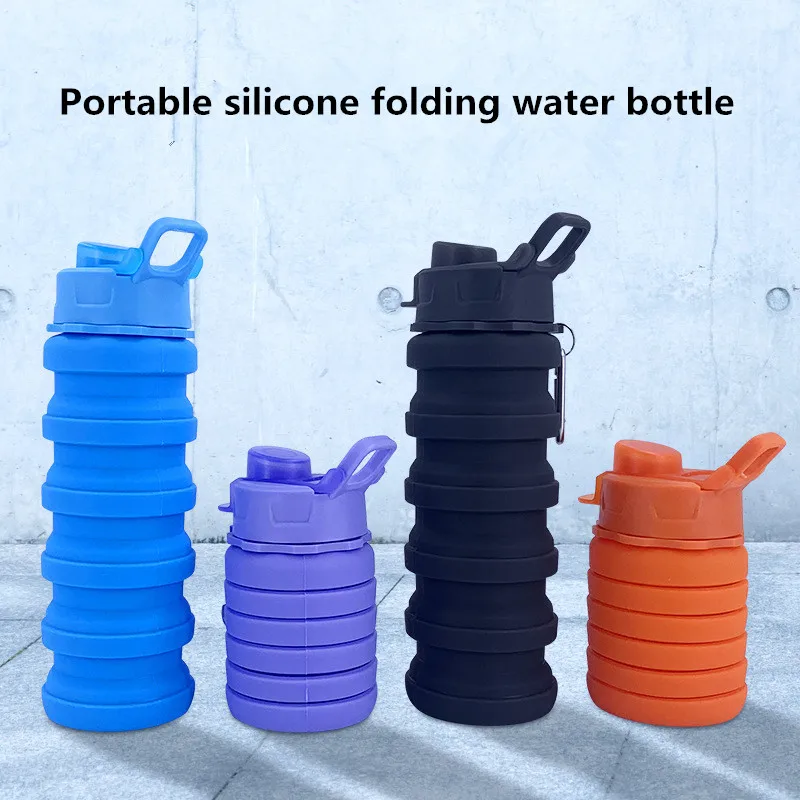 0129 портативная силиконовая дорожная уличная велосипедная телескопическая чашка для воды Спортивная Фитнес складная бутылка для воды
