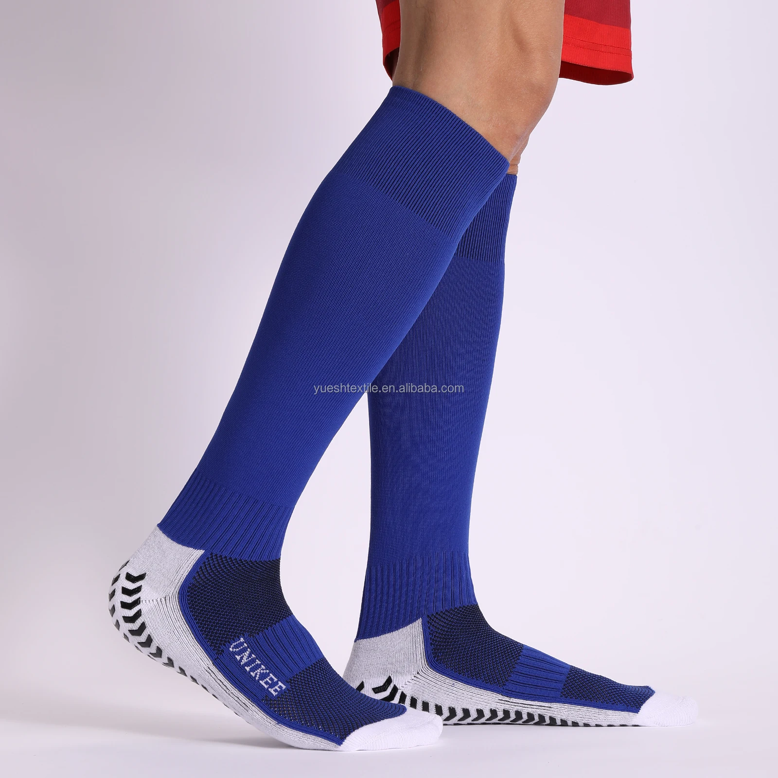 knee high non skid soccer socks cotton cushion sport compression socks