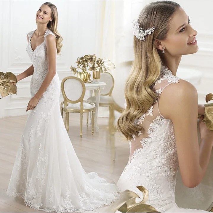 AL1610 custom fashion gorgeous wedding dress nigerian  bridal gown fish tail white lace cheap Christmas mermaid wedding dress