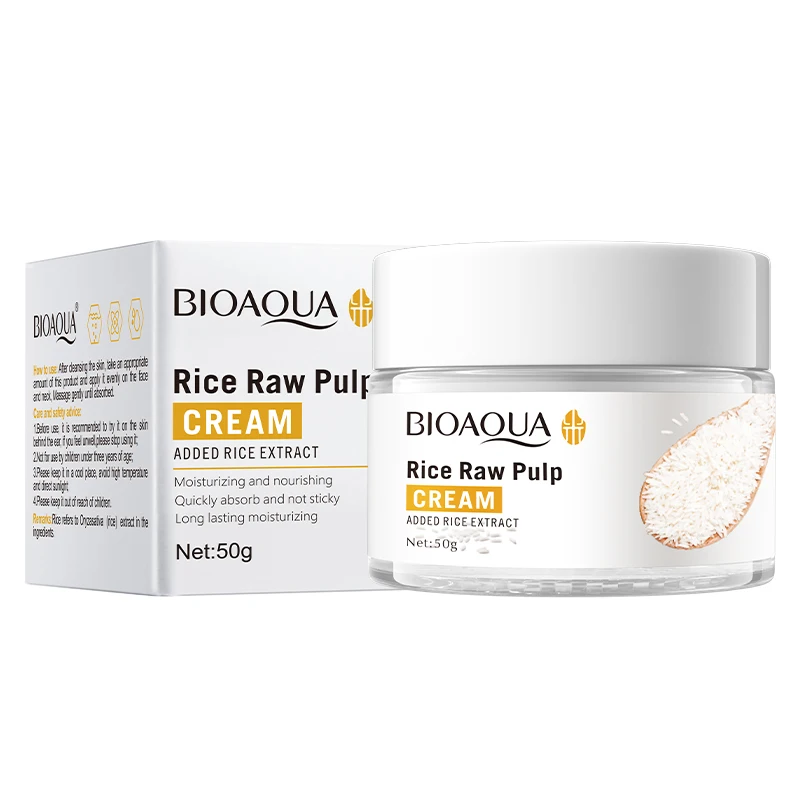 BIOAQUA Private Label Rice Raw Pulp Crema Facial Beauty Hydrating Nourishing Tender Skin Manufacturers Lady Korean Face Cream