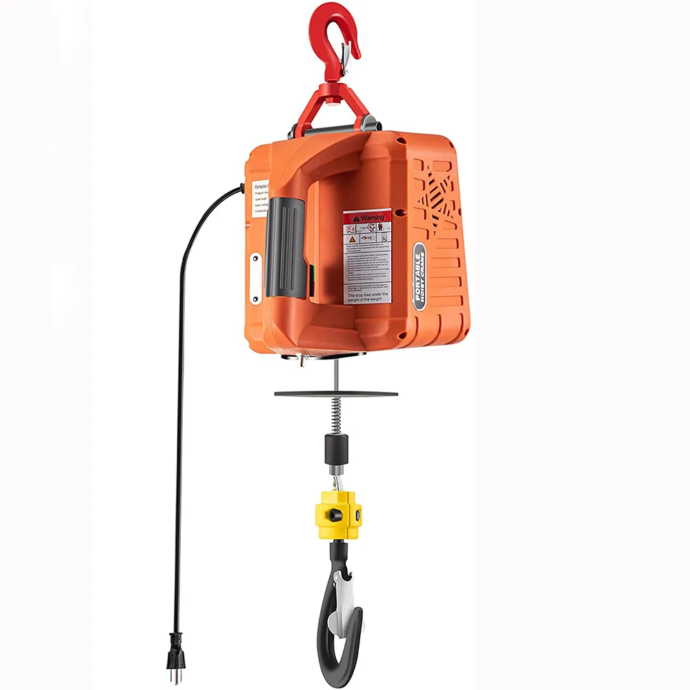 Portable Electric Winch 25ft Lifting Height 1500W 110V 3-in-1 Electric Hoist 1100lbs