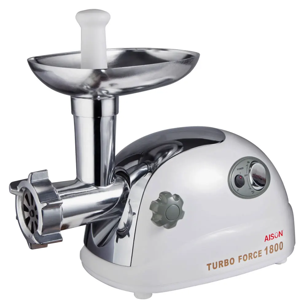 Household Die Casting Aluminum Housing White Electric Meat Grinding Machine 900w With Power AC Motor