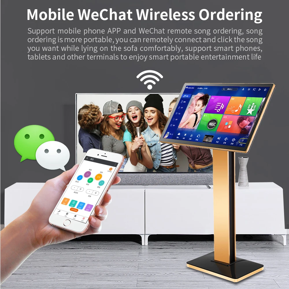 Karaoke Player Touch Screen 6TB  with Wireless Microphone Professional KTV Karaoke Machine Juke Box Karaoke Machine System