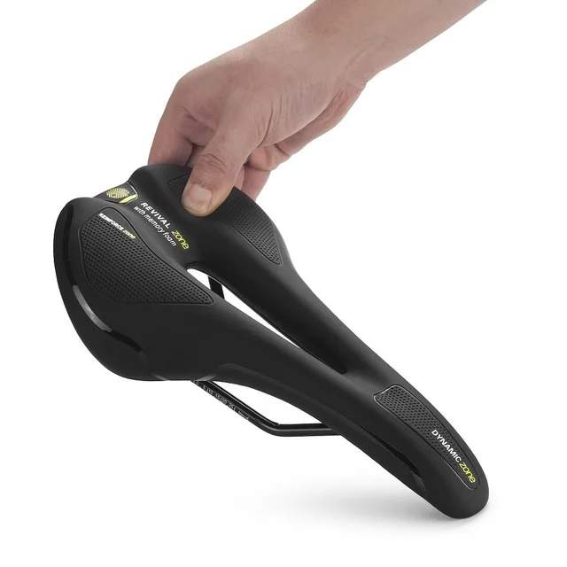Comfortable Bike Seat Wide Bicycle Saddle Memory Foam Padded Soft Bike Cushion With Dual Absorbing Shock Rubber Balls