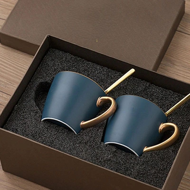 Light Luxury Mug Set Gift Box Ceramic Coffee Cups Gift Box