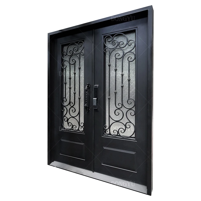 Anti-Theft Wrought Iron Security Door St.Kitts Villa House Entrance Residential Steel Front Entry Metal Door