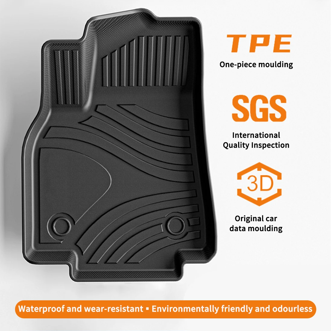 Muchkey Car Floor Mat Non Slip Odorless Luxury 5D TPE Car Mats For 2015 2016 2017 2018 2019 Mitsubishi Motors Pajero Sport