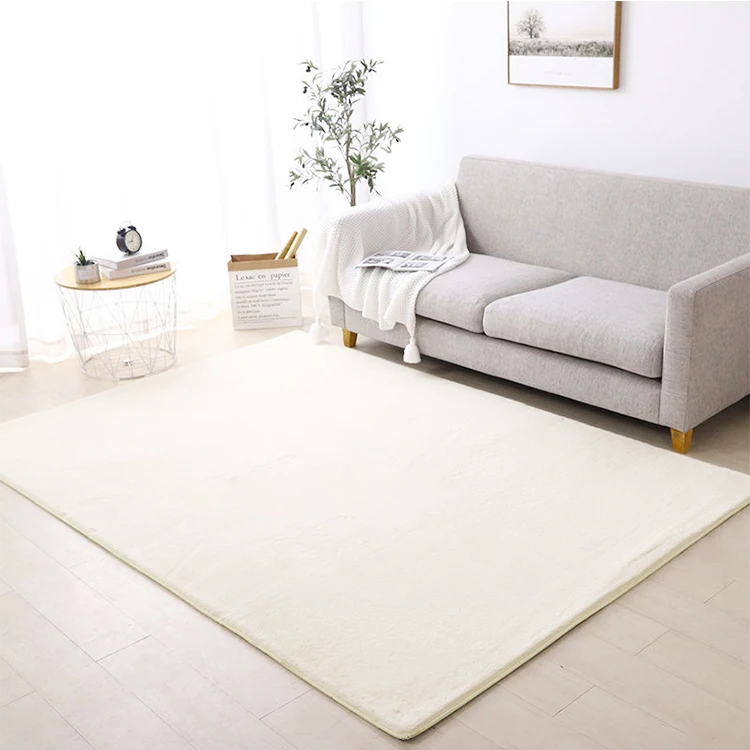 Modern Luxury Style Nordic round Carpet Fluffy Faux Fur Rabbit Rugs for Living Room Woven Car Carpet for Teens