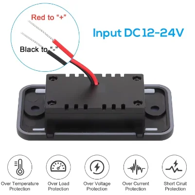 12V USB Outlet, USB A and USB C Port with On Off Switch Compatible with a 12-Volt Power Source