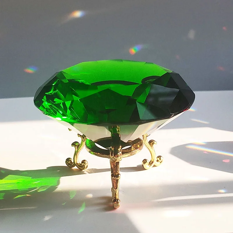 DILU Colour Crystal Diamond Glass Paperweight Jewels Artificial Simulated Diamonds Trophy Gift for Wedding Centerpieces Decor