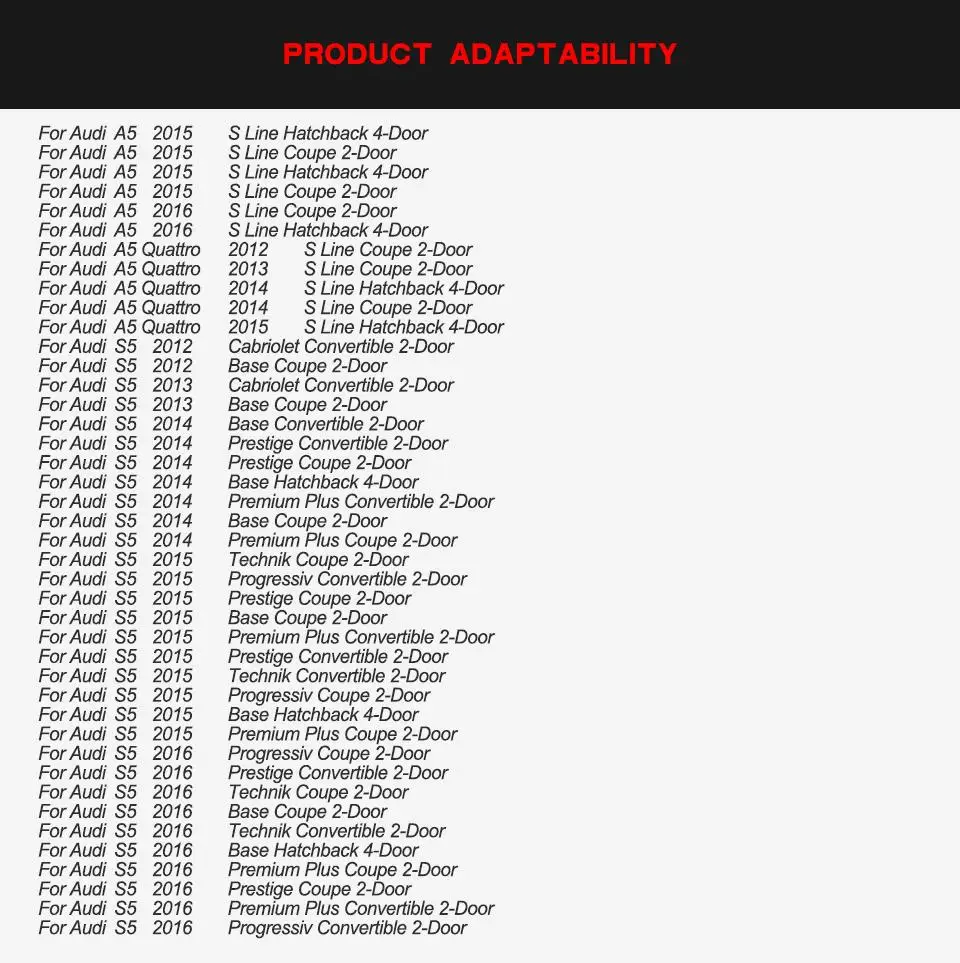 S5 Carbon Fiber Car Fog Light Lamp Canards Splitter Fins For Audi A5 Sline S5 2012-2016