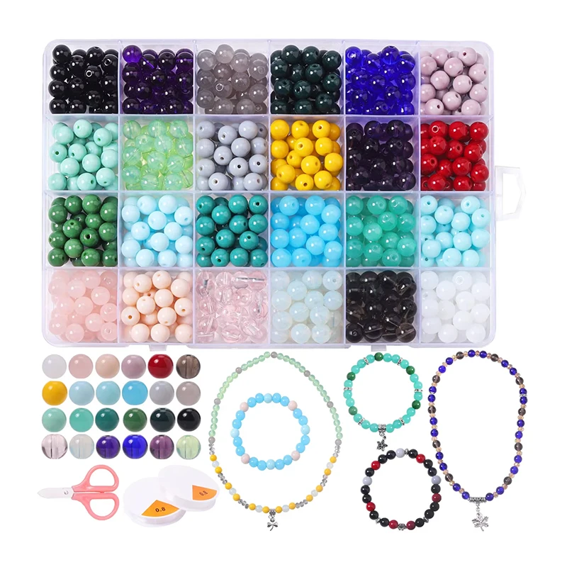 Wholesale Trust Chinese Suppliers 8mm Round Jelly Color Glass Beads DIY Handmade Necklace for Jewelry Making
